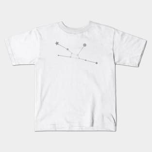 Taurus Zodiac Constellation in Silver Kids T-Shirt